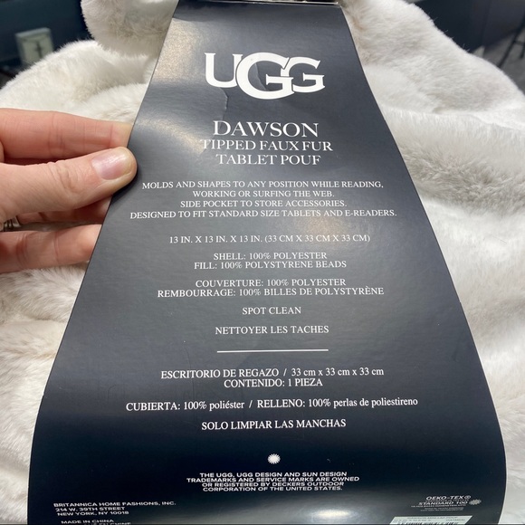 ugg dawson tipped faux fur tablet pouf